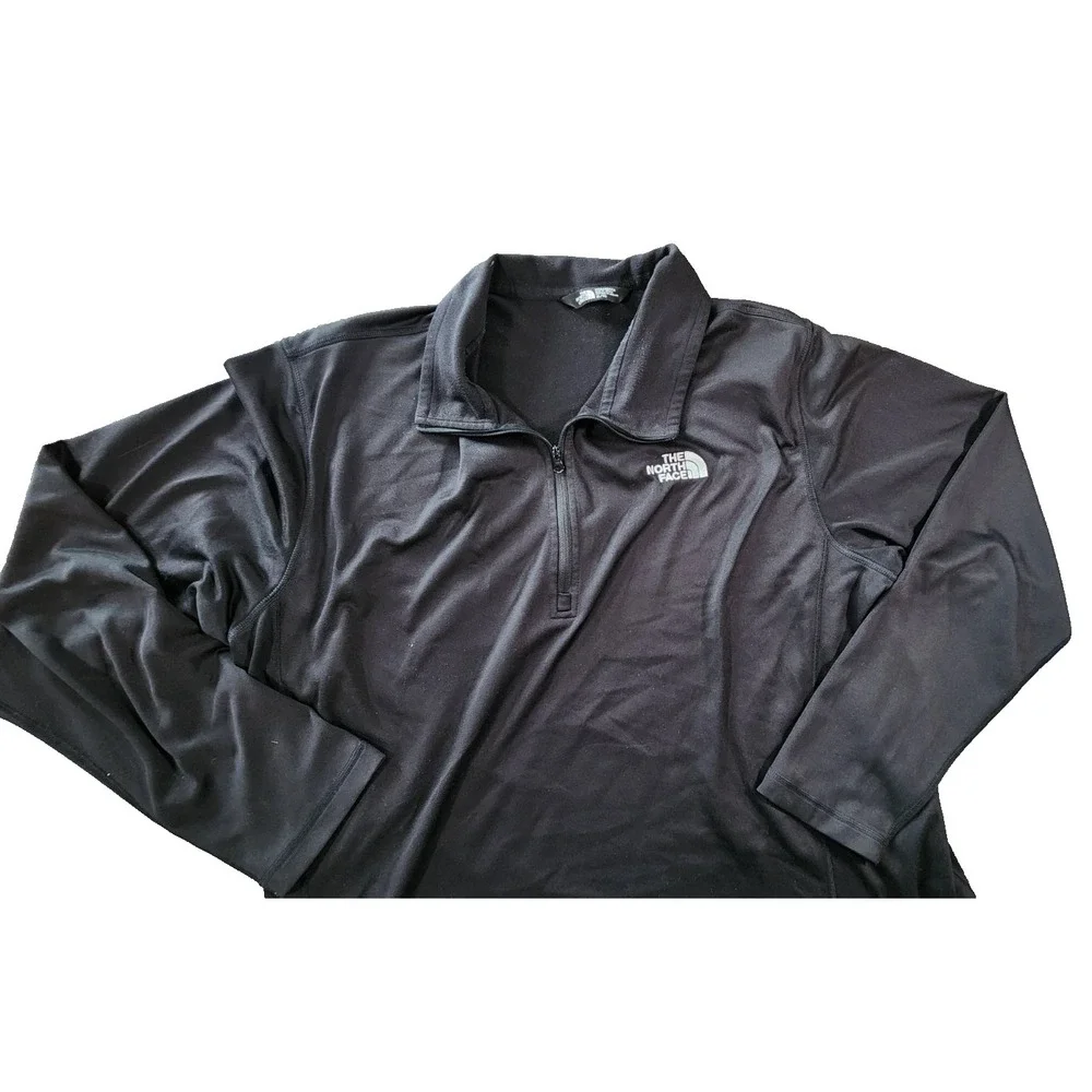 The North Face 1/4 Zip Black Long Sleeve Shirt Men's‎ XL
